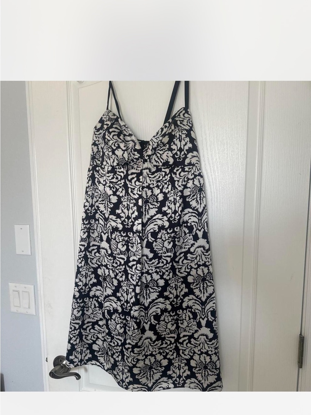 Oleg Cassini Black and White Floral Mini Dress